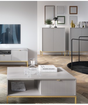 NAYA Ława L 104 szary | złoty stelaż