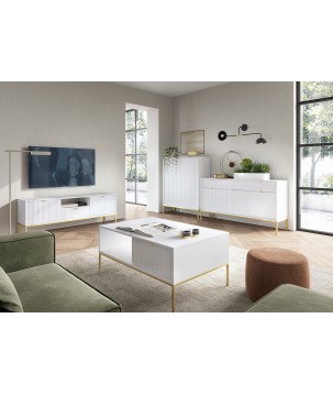 NAYA Ława L 104 biały | złoty stelaż