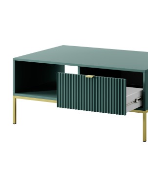 NAYA Ława L 104 zielona (LABRADOR) | złoty stelaż