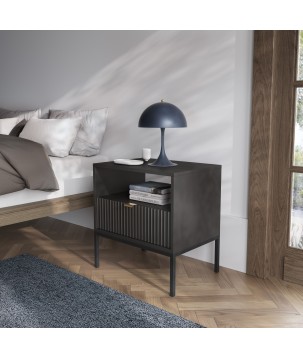 NAYA Stolik nocny S 54 czarny | czarny stelaż