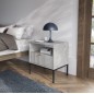 NAYA Stolik nocny S 54 szary | czarny stelaż