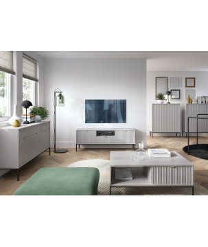 NAYA Stolik nocny S 54 szary | czarny stelaż