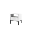 NAYA Stolik nocny S 54 biały | czarny stelaż