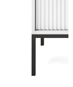 NAYA Stolik nocny S 54 biały | czarny stelaż