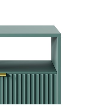 NAYA Stolik nocny S 54 zielony (LABRADOR) | czarny stelaż