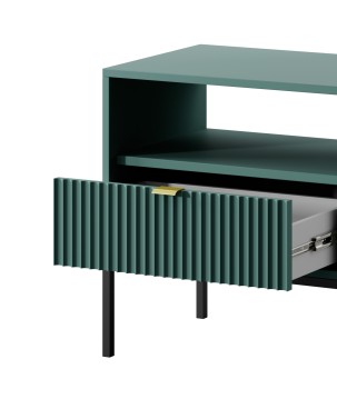 NAYA Stolik nocny S 54 zielony (LABRADOR) | czarny stelaż