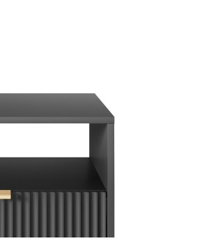 NAYA Stolik nocny S 54 czarny | złoty stelaż