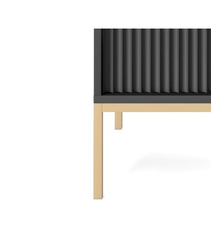 NAYA Stolik nocny S 54 czarny | złoty stelaż