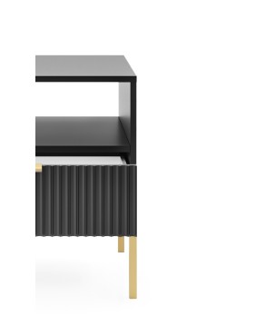 NAYA Stolik nocny S 54 czarny | złoty stelaż