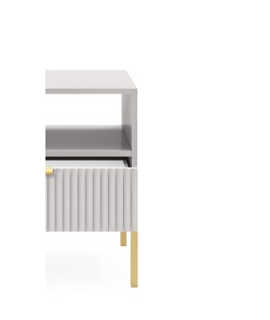 NAYA Stolik nocny S 54 szary | złoty stelaż