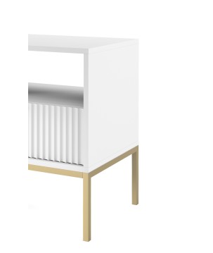 NAYA Stolik nocny S 54 biały | złoty stelaż