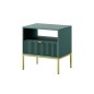 NAYA Stolik nocny S 54 zielony (LABRADOR) | złoty stelaż