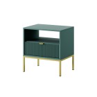 NAYA Stolik nocny S 54 zielony (LABRADOR) | złoty stelaż