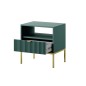 NAYA Stolik nocny S 54 zielony (LABRADOR) | złoty stelaż