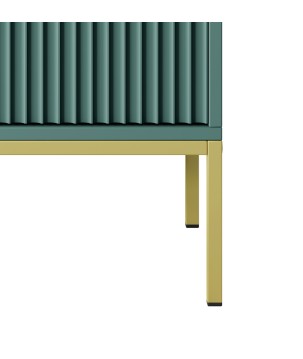 NAYA Stolik nocny S 54 zielony (LABRADOR) | złoty stelaż