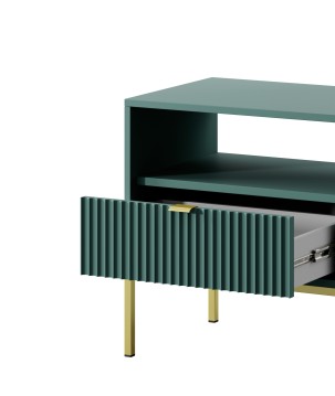 NAYA Stolik nocny S 54 zielony (LABRADOR) | złoty stelaż