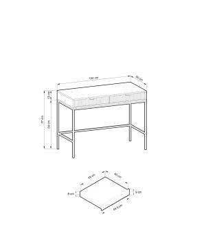 NAYA Toaletka T 104 biały | czarny stelaż