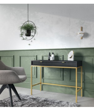 NAYA Toaletka T 104 czarny | złoty stelaż