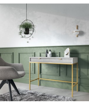 NAYA Toaletka T 104 szary | złoty stelaż