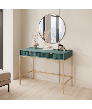 NAYA Toaletka T 104 zielona (LABRADOR) | złoty stelaż