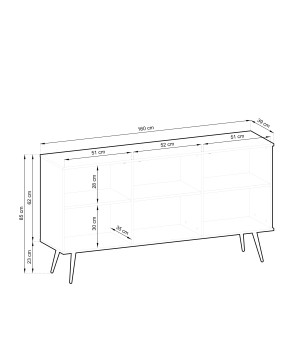 ORIANA Komoda K 160 beżowa | nogi czarne