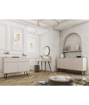 ORIANA Komoda K 160 beżowa | nogi czarne