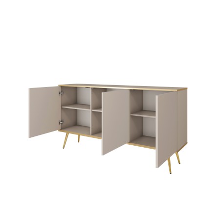 ORIANA Komoda K 160 beżowa | nogi złote
