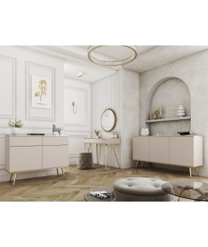 ORIANA Komoda K 160 beżowa | nogi złote