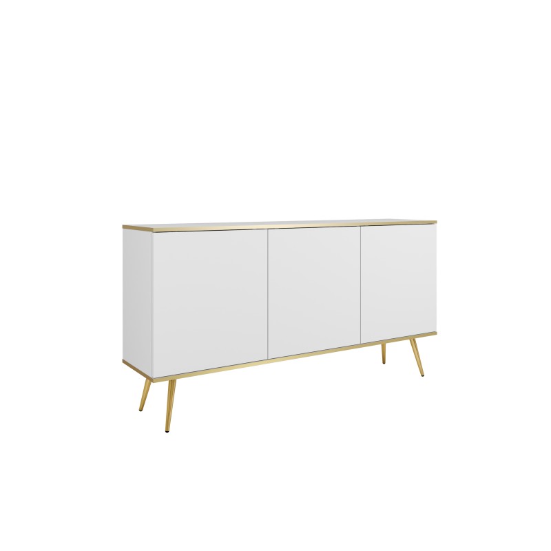 ORIANA Komoda K 160 biała | nogi złote