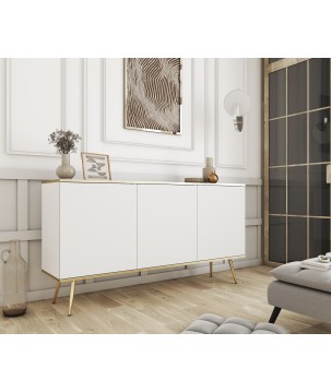 ORIANA Komoda K 160 biała | nogi złote