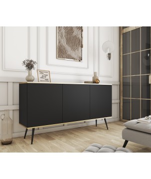 ORIANA Komoda K 160 czarna | nogi czarne