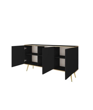 ORIANA Komoda K 160 czarna | nogi złote