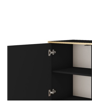 ORIANA Komoda K 160 czarna | nogi złote
