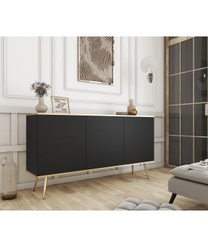 ORIANA Komoda K 160 czarna | nogi złote