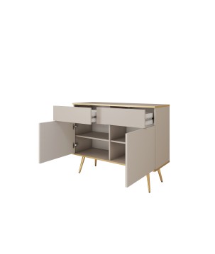 ORIANA Komoda KSZ 107 beżowa | nogi złote