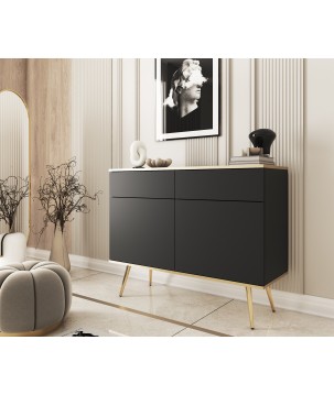 ORIANA Komoda KSZ 107 czarna | nogi złote