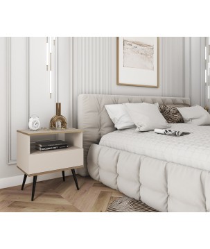 ORIANA Szafka nocna S 54 beżowa | nogi czarne