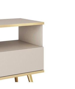 ORIANA Szafka nocna S 54 beżowa | nogi złote