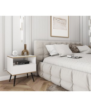 ORIANA Szafka nocna S 54 biała | nogi czarne