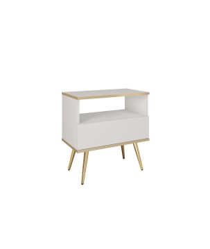 ORIANA Szafka nocna S 54 biała | nogi złote