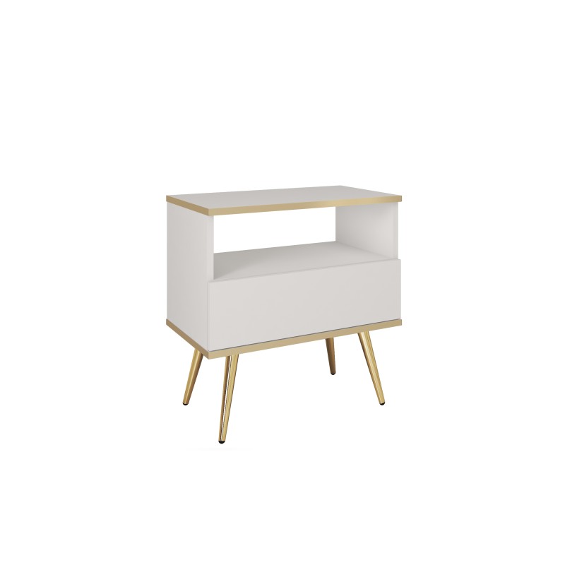 ORIANA Szafka nocna S 54 biała | nogi złote