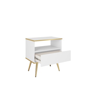 ORIANA Szafka nocna S 54 biała | nogi złote