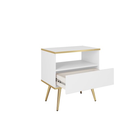 ORIANA Szafka nocna S 54 biała | nogi złote