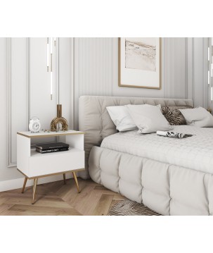 ORIANA Szafka nocna S 54 biała | nogi złote