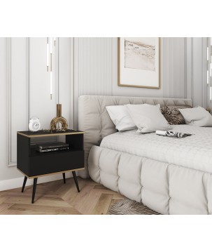 ORIANA Szafka nocna S 54 czarna | nogi czarne