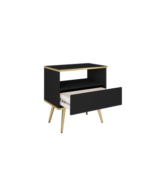 ORIANA Szafka nocna S 54 czarna | nogi złote