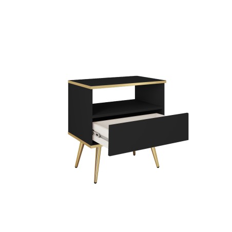 ORIANA Szafka nocna S 54 czarna | nogi złote