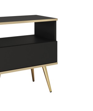 ORIANA Szafka nocna S 54 czarna | nogi złote