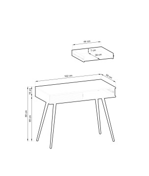 ORIANA Toaletka T 102 czarna | nogi czarne