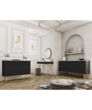 ORIANA Toaletka T 102 czarna | nogi złote